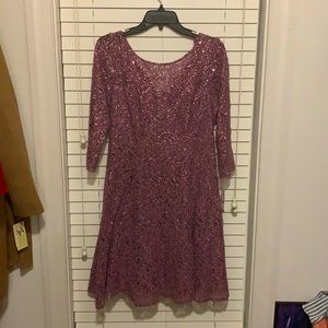 SLNY elderberry cocktail dress from Macy’s